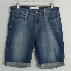 Levi's 10 bermuda cuffed rolled up jean shorts